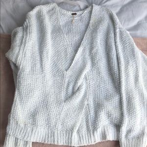Free People oversized white sweater